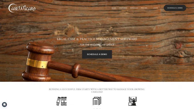 Homepage of CaseWizard