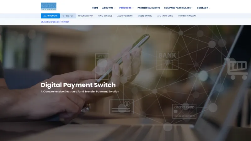 Homepage of EzLink Enterprise EFT Switch