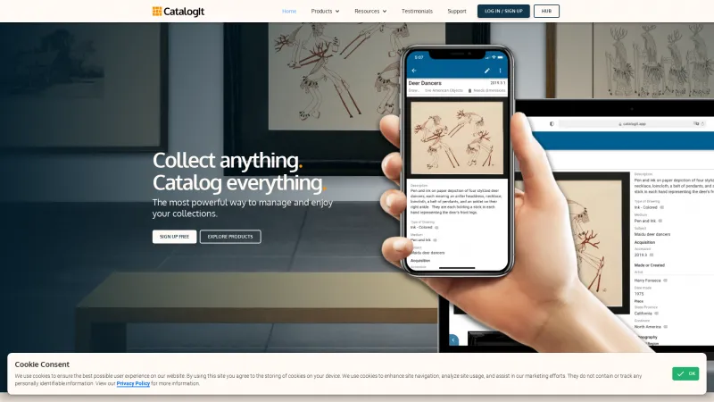 Homepage of CatalogIt