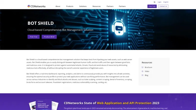 Homepage of CDNetworks Bot Shield