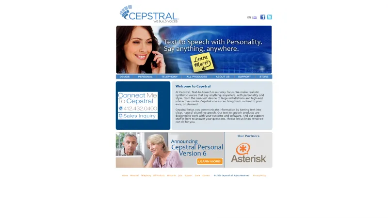 Homepage of Cepstral