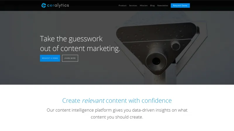 Homepage of Ceralytics