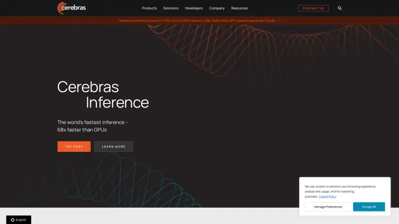 Homepage of Cerebras