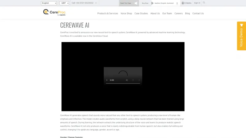 Homepage of CereWave AI