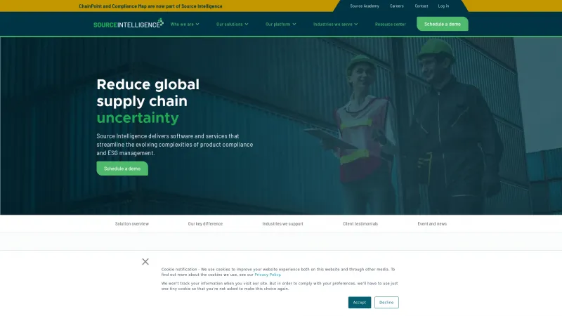 Homepage of ChainPoint