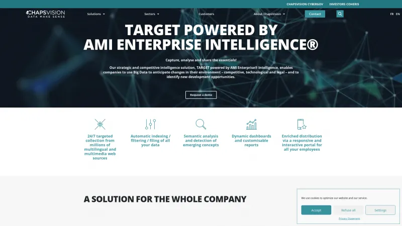 Homepage of AMI Enterprise Intelligence