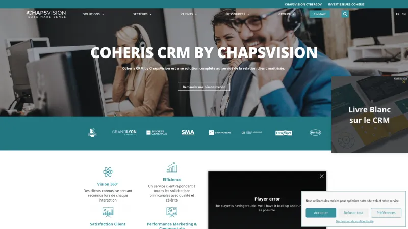 Homepage of Coheris CRM