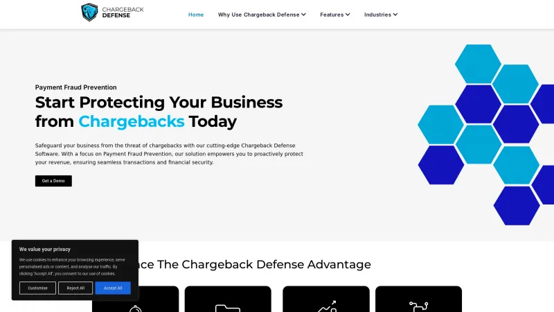 Homepage of Chargeback Defense