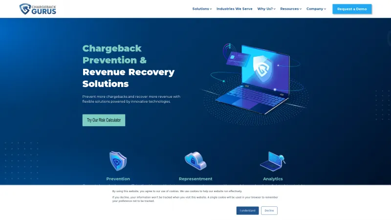 Homepage of Chargeback Gurus