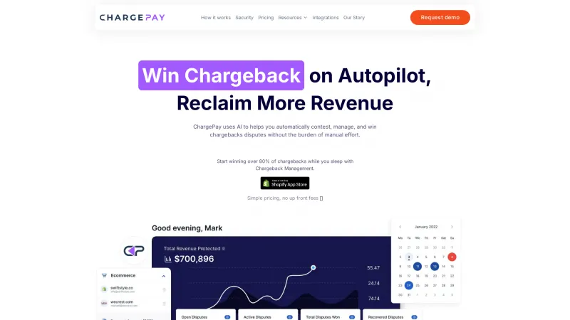 Homepage of ChargePay