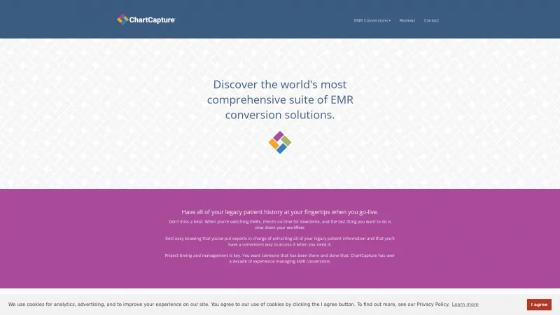 Homepage of ChartCapture