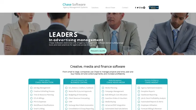 Homepage of Chase Software