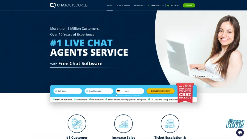 Homepage of Chat Outsource