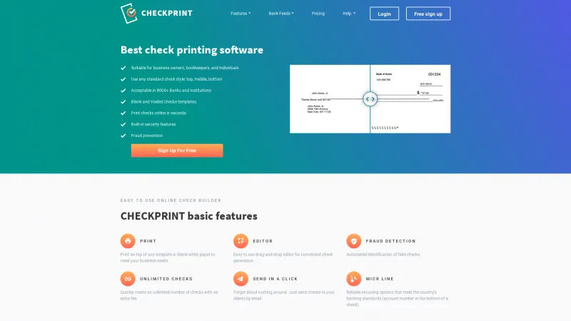 Homepage of CHECKPRINT