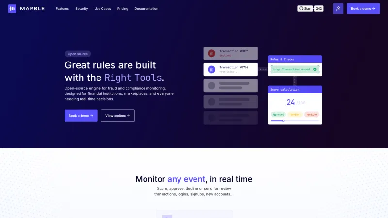 Homepage of Marble