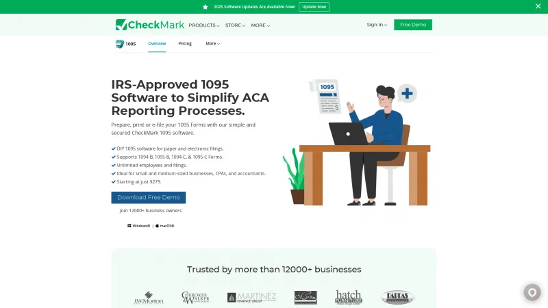 Homepage of CheckMark 1095