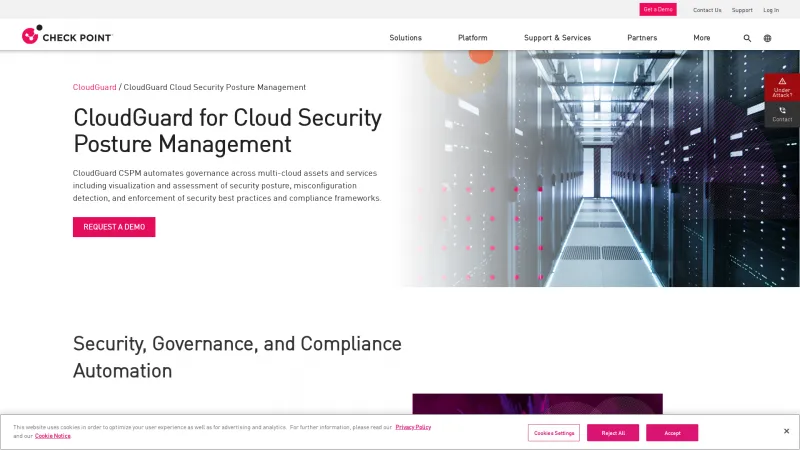 Homepage of CloudGuard Cloud Security Posture Management