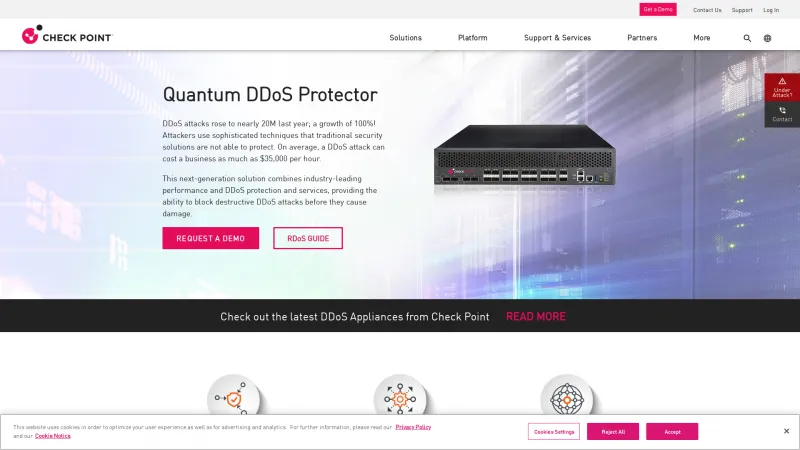 Homepage of DDos Protector