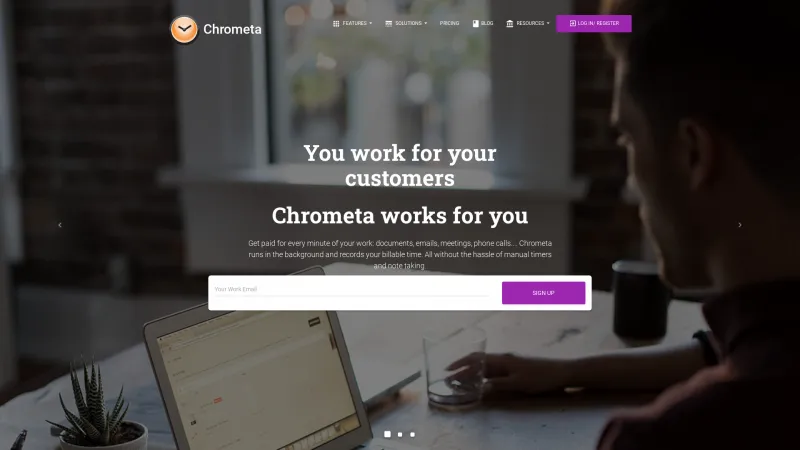 Homepage of Chrometa