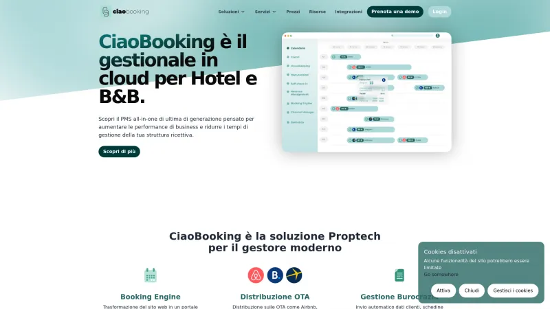 Homepage of Ciaobooking