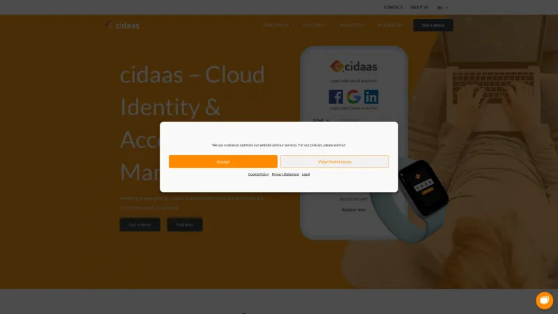 Homepage of cidaas