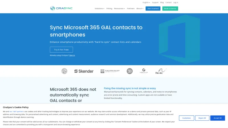 Homepage of CiraSync