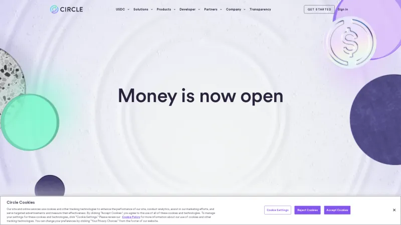 Homepage of Circle