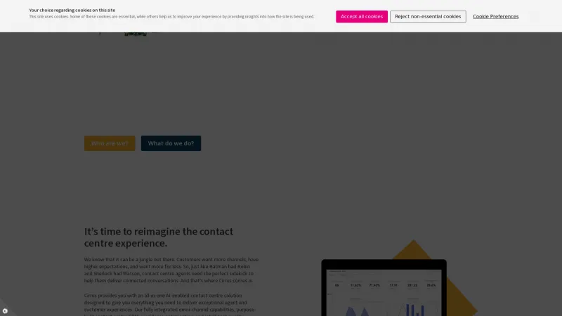 Homepage of Cirrus Contact Center