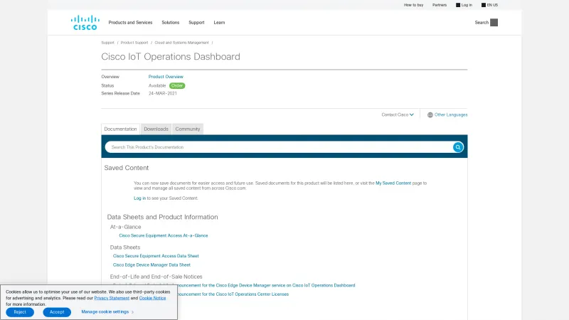 Homepage of Cisco IoT Operations Dashboard