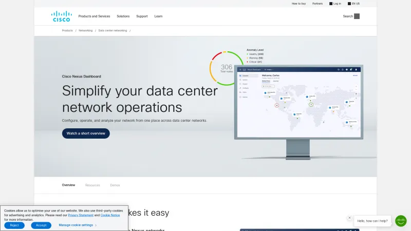 Homepage of Cisco Nexus Dashboard