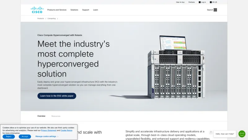 Homepage of Cisco HyperFlex