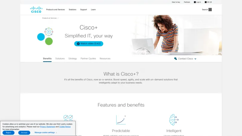 Homepage of Cisco Plus