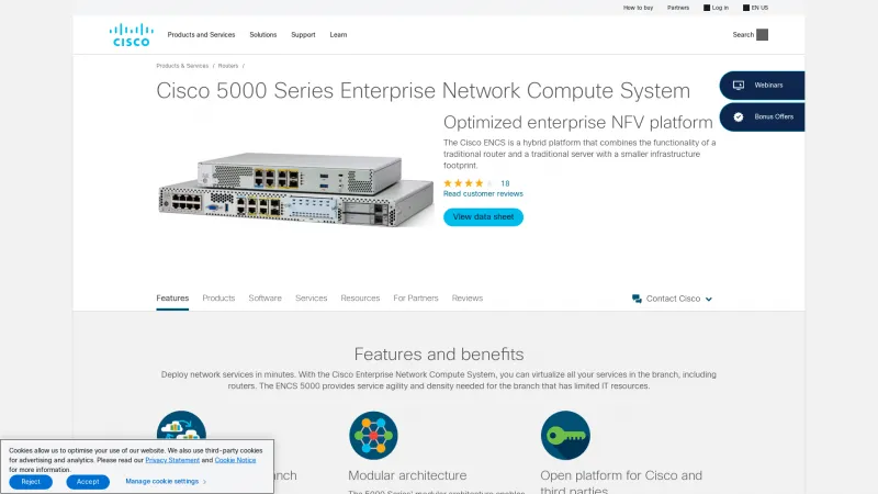 Homepage of Cisco 5000 Series