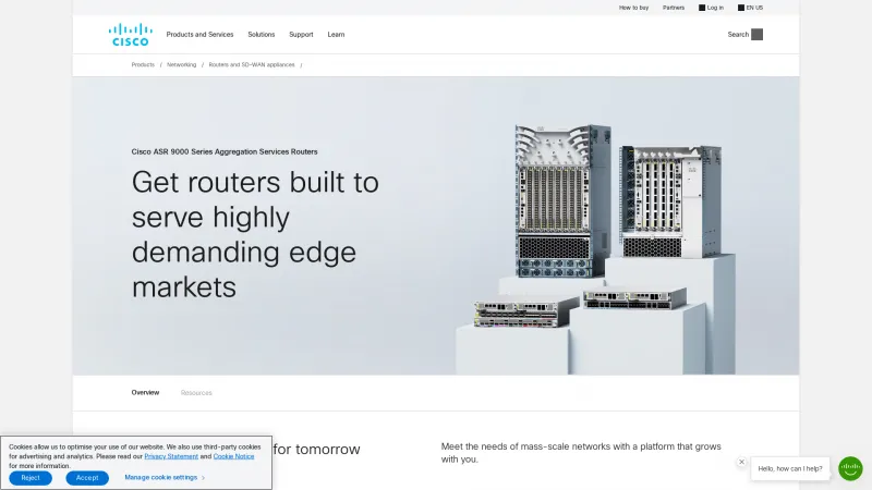 Homepage of Cisco ASR 9000 Series Aggregation
