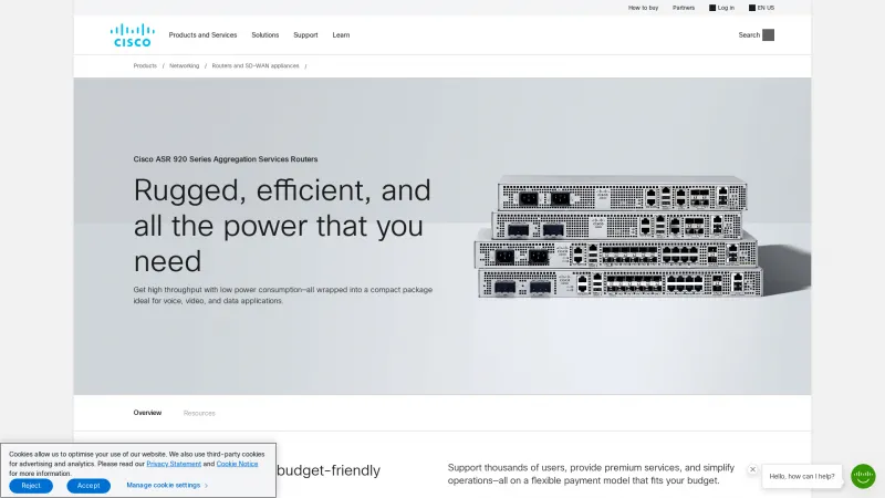 Homepage of Cisco ASR 920 Series Aggregation Services Routers