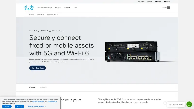 Homepage of Cisco Catalyst IR1800 Rugged Series Routers