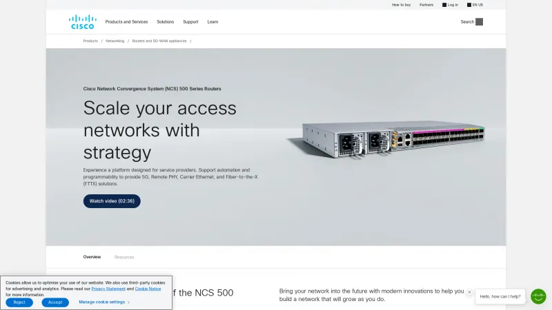 Homepage of Cisco Network Convergence 500