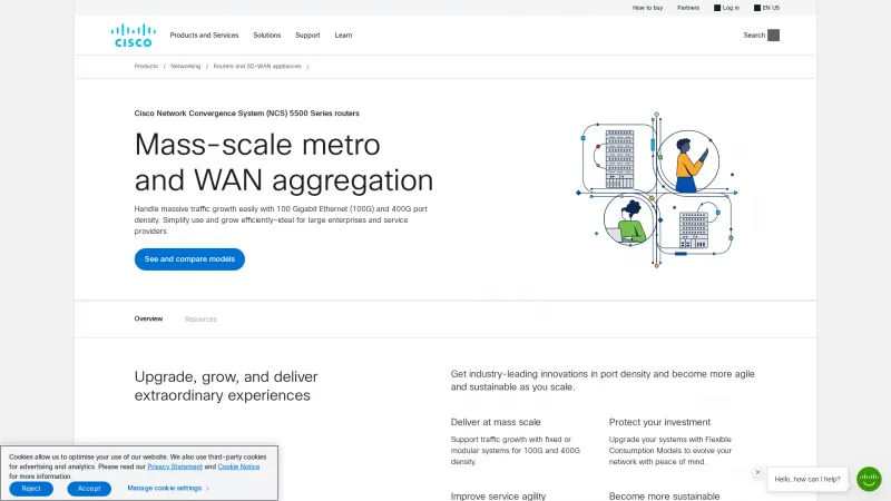 Homepage of Cisco Network Convergence System (NCS) 5500 Series