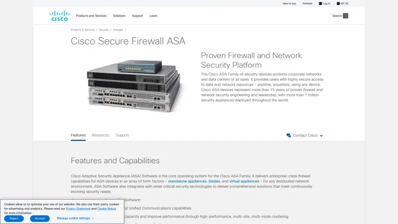 Homepage of Cisco ASA