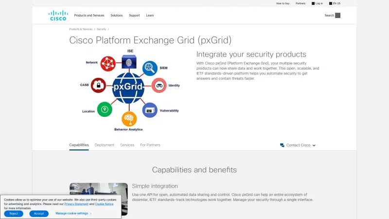 Homepage of Cisco pxGrid