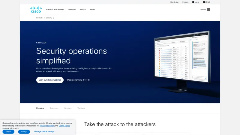 Homepage of Cisco SecureX