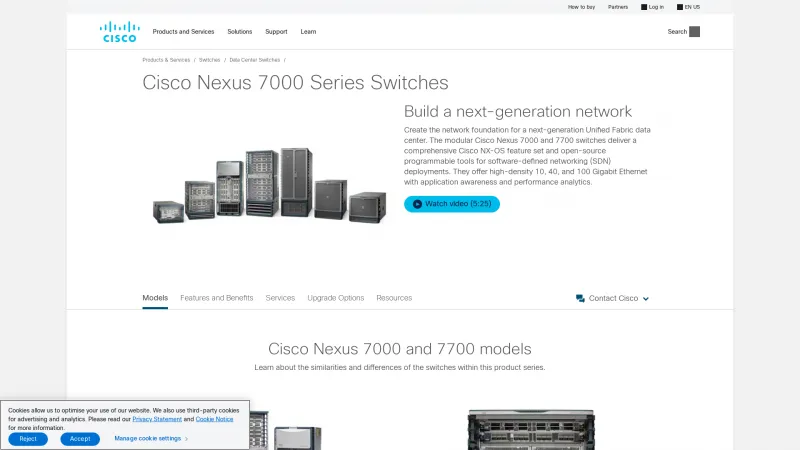 Homepage of Cisco Nexus 7000 Series Switches