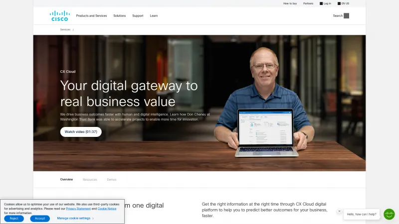 Homepage of Cisco CX Cloud