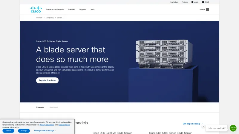 Homepage of Cisco UCS B-Series