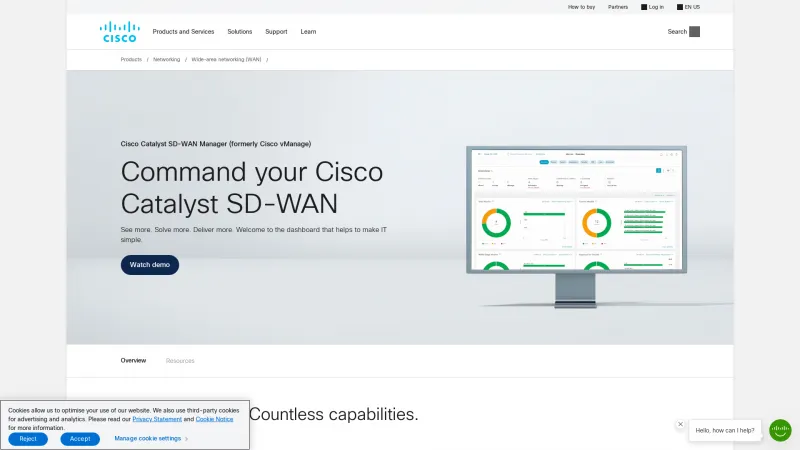 Homepage of Cisco vManage