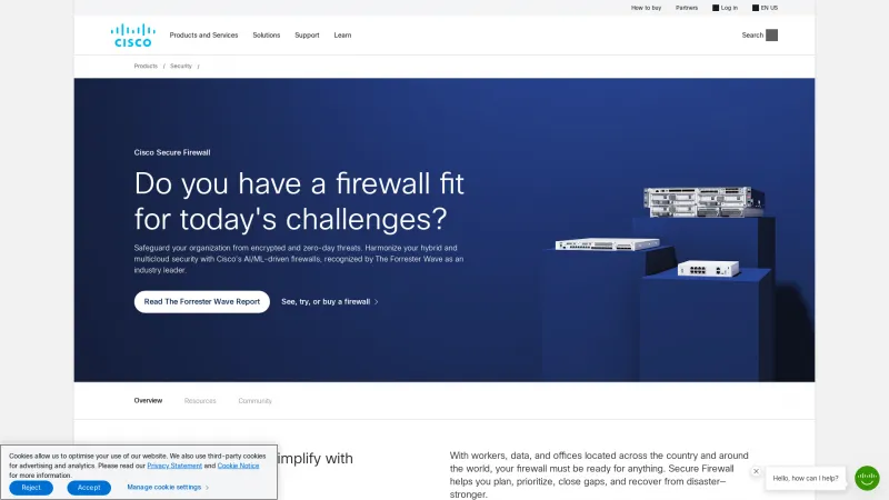 Homepage of Cisco Secure Firewall