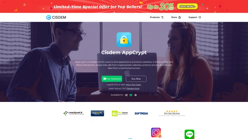 Homepage of Cisdem AppCrypt