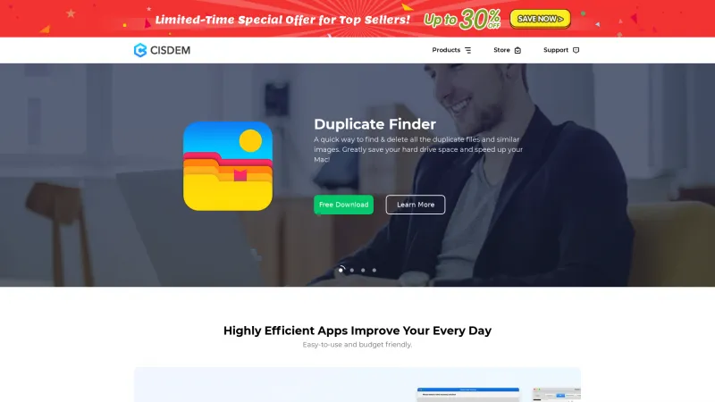 Homepage of Cisdem Duplicate Finder