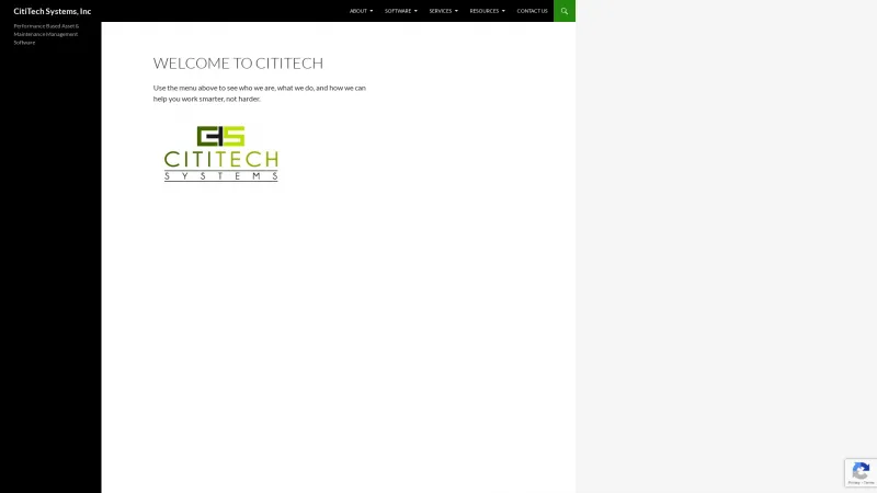 Homepage of CitiTech Management Software