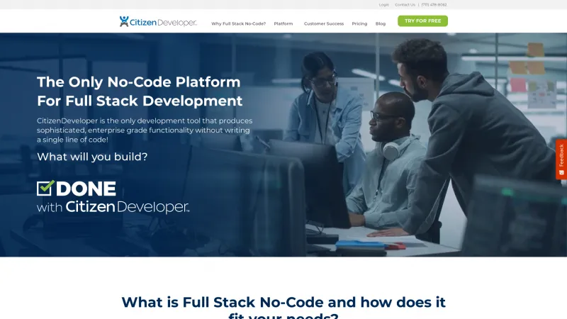 Homepage of CitizenDeveloper